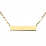Jovivi Free Engraving- Personalized Custom Stainless Steel Simple Horizontal Initial Name Bar Necklace,Fathers day/Graduation gift