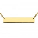 Jovivi Free Engraving- Personalized Custom Stainless Steel Simple Horizontal Initial Name Bar Necklace,Fathers day/Graduation gift
