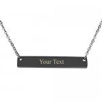 Jovivi Free Engraving- Personalized Custom Stainless Steel Simple Horizontal Initial Name Bar Necklace,Fathers day/Graduation gift
