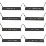 Jovivi Free Engraving- Personalized Custom Stainless Steel Simple Horizontal Initial Name Bar Necklace,Fathers day/Graduation gift