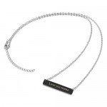 Jovivi Free Engraving- Personalized Custom Stainless Steel Simple Horizontal Initial Name Bar Necklace,Fathers day/Graduation gift