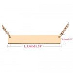 Jovivi Free Engraving- Personalized Custom Stainless Steel Simple Horizontal Initial Name Bar Necklace,Fathers day/Graduation gift
