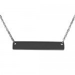 Jovivi Free Engraving- Personalized Custom Stainless Steel Simple Horizontal Initial Name Bar Necklace,Fathers day/Graduation gift