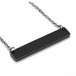 Jovivi Free Engraving- Personalized Custom Stainless Steel Simple Horizontal Initial Name Bar Necklace,Fathers day/Graduation gift