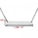 Jovivi Free Engraving- Personalized Custom Stainless Steel Simple Horizontal Initial Name Bar Necklace,Fathers day/Graduation gift