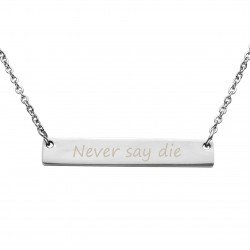 Jovivi Free Engraving- Personalized Custom Stainless Steel Simple Horizontal Initial Name Bar Necklace,Fathers day/Graduation gift