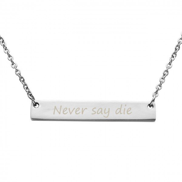 Jovivi Free Engraving- Personalized Custom Stainless Steel Simple Horizontal Initial Name Bar Necklace,Fathers day/Graduation gift