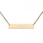 Jovivi Free Engraving- Personalized Custom Stainless Steel Simple Horizontal Initial Name Bar Necklace,Fathers day/Graduation gift