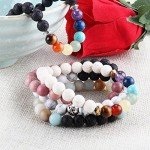 JoyJon Chakra Bracelet Lava Rock Stone Essential Oil Diffuser Natural Amazonite Gemstone Beads Men Women Bracelets Mother’s Day Gift