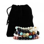 JoyJon Chakra Bracelet Lava Rock Stone Essential Oil Diffuser Natural Amazonite Gemstone Beads Men Women Bracelets Mother’s Day Gift