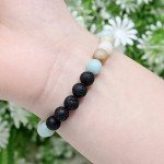 JoyJon Chakra Bracelet Lava Rock Stone Essential Oil Diffuser Natural Amazonite Gemstone Beads Men Women Bracelets Mother’s Day Gift