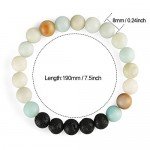 JoyJon Chakra Bracelet Lava Rock Stone Essential Oil Diffuser Natural Amazonite Gemstone Beads Men Women Bracelets Mother’s Day Gift