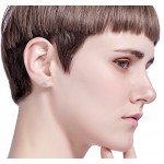 Jstyle 4 Pairs Stainless Steel Ball Stud Earrings for Men Women CZ Cartilage Helix Ear Piercing