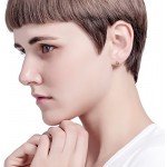 Jstyle 4 Pairs Stainless Steel Ball Stud Earrings for Men Women CZ Cartilage Helix Ear Piercing