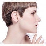 Jstyle 4 Pairs Stainless Steel Ball Stud Earrings for Men Women CZ Cartilage Helix Ear Piercing