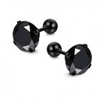 Jstyle 6 Pairs 18G Stainless Steel Mens Womens Stud Earrings Cartilage Ear Piercings Helix Tragus Barbell CZ 3-8mm