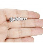 Jstyle 6 Pairs 18G Stainless Steel Mens Womens Stud Earrings Cartilage Ear Piercings Helix Tragus Barbell CZ 3-8mm