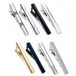 Jstyle 8 Pcs Tie Clips Set for Men Tie Bar Clip Set for Regular Ties Necktie Wedding Business Clips with Box