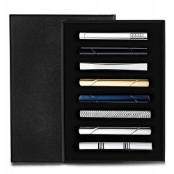 Jstyle 8 Pcs Tie Clips Set for Men Tie Bar Clip Set for Regular Ties Necktie Wedding Business Clips with Box