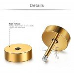 Jstyle Jewelry 3-6 Pairs Stainless Steel Mens Womens Stud Earrings Ear Plugs Tunnel