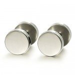 Jstyle Jewelry 3-6 Pairs Stainless Steel Mens Womens Stud Earrings Ear Plugs Tunnel