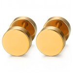 Jstyle Jewelry 3-6 Pairs Stainless Steel Mens Womens Stud Earrings Ear Plugs Tunnel