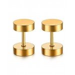 Jstyle Jewelry 3-6 Pairs Stainless Steel Mens Womens Stud Earrings Ear Plugs Tunnel