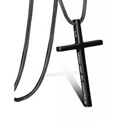 Jstyle Philippians 4:13 Cross Pendent Necklace for Women Mens Bible Verse Necklace Stainless Steel Snake Chain 24Inches …