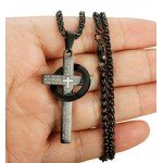 Jstyle Stainless Steel Cross Necklaces for Men Women Jesus Cross Necklace Chain Prayer Bible English Wheat Chain 22 Inch