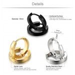 Jstyle Stainless Steel Mens Womens Hoop Earrings Huggie Ear Piercings