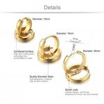 Jstyle Stainless Steel Mens Womens Hoop Earrings Huggie Ear Piercings