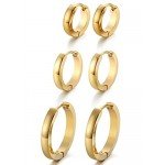 Jstyle Stainless Steel Mens Womens Hoop Earrings Huggie Ear Piercings