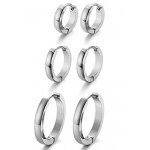 Jstyle Stainless Steel Mens Womens Hoop Earrings Huggie Ear Piercings