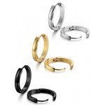 Jstyle Stainless Steel Mens Womens Hoop Earrings Huggie Ear Piercings