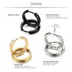 Jstyle Stainless Steel Mens Womens Hoop Earrings Huggie Ear Piercings