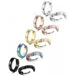 Jstyle Stainless Steel Mens Womens Hoop Earrings Huggie Ear Piercings