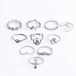 KISS WIFE 10 Pcs/Set Bohemian Ring Vintage Rings Leaves twisted Flower cross Ring For 2017 Fashion KISS WIFE 10 Pcs/Set Bohemian Ring Vintage Rings Leaves twisted Flower cross Ring For 2017 Fashion
