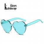 Kaleidoscope Glasses Love Heart Sunglasses Women Rimless Frame Eyewears male Female Lolita Hearts Shape Ladies Sun Glasses