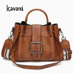 Kavard Brand Women Messenger Bags Vintage Belts Shoulder Bags Sequined Women Handbags Designer PU Leather Ladies Hand Bags Sac