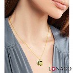 LONAGO Personalized Photo Necklace Custom Engraved Necklace Pendant Back and White Color Sterling Silver Gifts