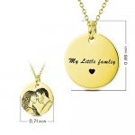 LONAGO Personalized Photo Necklace Custom Engraved Necklace Pendant Back and White Color Sterling Silver Gifts
