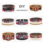 LOYALLOOK 15pcs Men Women Linen Hemp Cords Wood Beads Ethnic Tribal Bracelets Leather Wristbands