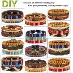 LOYALLOOK 15pcs Men Women Linen Hemp Cords Wood Beads Ethnic Tribal Bracelets Leather Wristbands