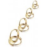 LOYALLOOK 4 Pairs Stainless Steel Basic Small Large Endless Hoop Earrings Silver Golden Rose Tone Hoop Earrings 10-20MM