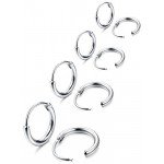 LOYALLOOK 4 Pairs Stainless Steel Basic Small Large Endless Hoop Earrings Silver Golden Rose Tone Hoop Earrings 10-20MM