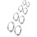 LOYALLOOK 4 Pairs Stainless Steel Basic Small Large Endless Hoop Earrings Silver Golden Rose Tone Hoop Earrings 10-20MM
