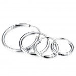 LOYALLOOK 4 Pairs Stainless Steel Basic Small Large Endless Hoop Earrings Silver Golden Rose Tone Hoop Earrings 10-20MM