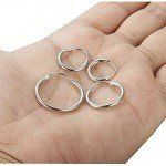 LOYALLOOK 4 Pairs Stainless Steel Basic Small Large Endless Hoop Earrings Silver Golden Rose Tone Hoop Earrings 10-20MM