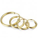 LOYALLOOK 4 Pairs Stainless Steel Basic Small Large Endless Hoop Earrings Silver Golden Rose Tone Hoop Earrings 10-20MM