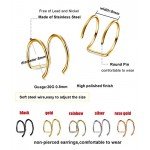 LOYALLOOK 5Pairs Stainless Steel 20 Gauge Cross X Ear Cuff Non-Pierced Clip On Earrings Fake Ear Nose Cartilage Earrings Ring Adjustable LOYALLOOK 5Pairs Stainless Steel 20 Gauge Cross X Ear Cuff Non-Pierced Clip On Earrings Fake Ear Nose Cartilage Earrings Ring Adjustable